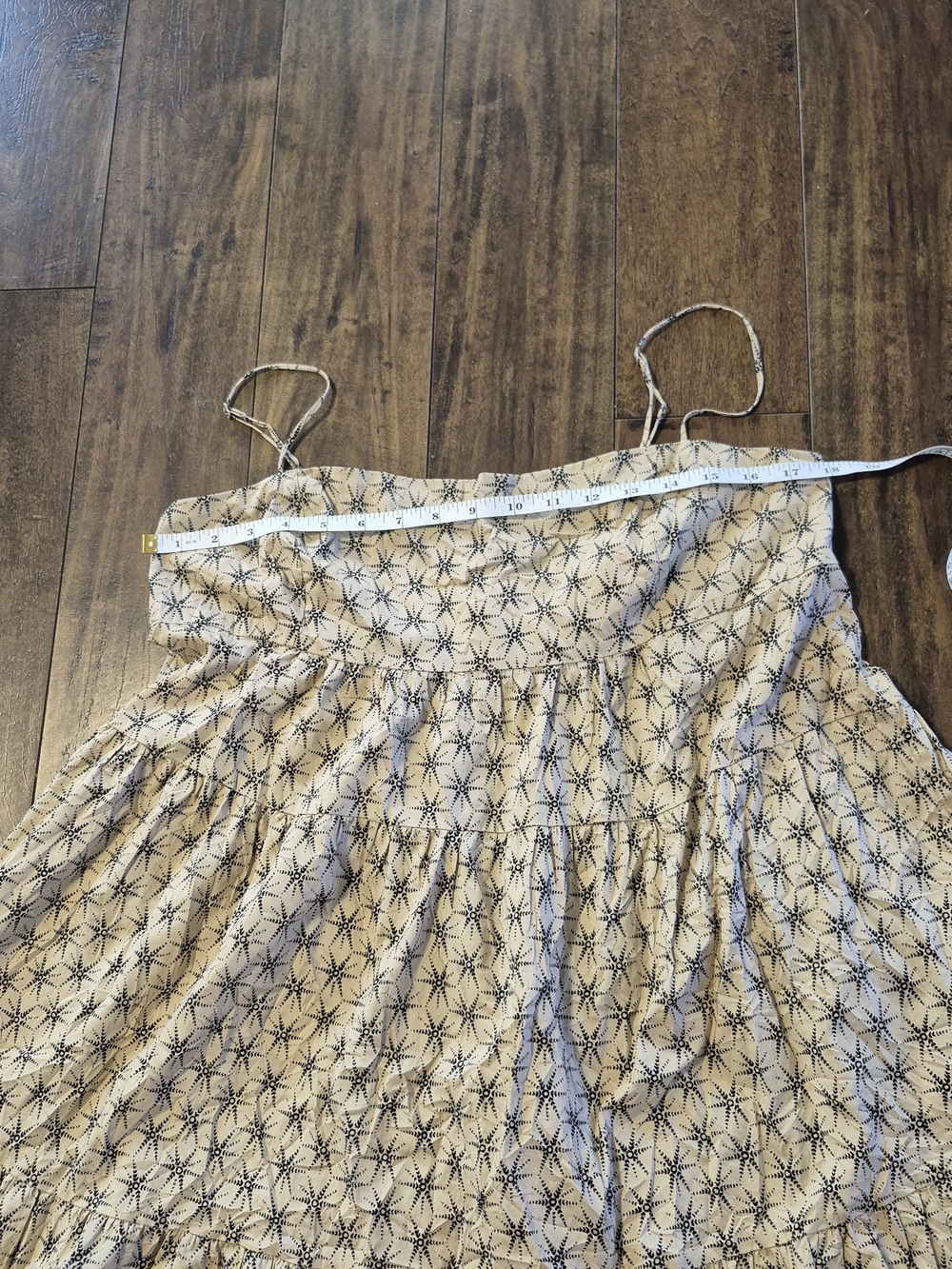 Levi's Beige Spotted Tiered 100% Cotton Mini Dress - Picture 5 of 8